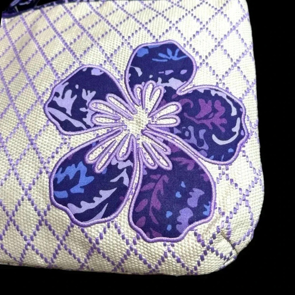 NWT Vera Bradley Beach Crossbody Bag Tropical Tapestry Beige Paisley Amethyst - Picture 4 of 9